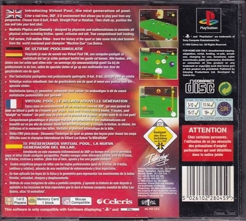 Virtual Pool - PS1 (B Grade) (Genbrug)